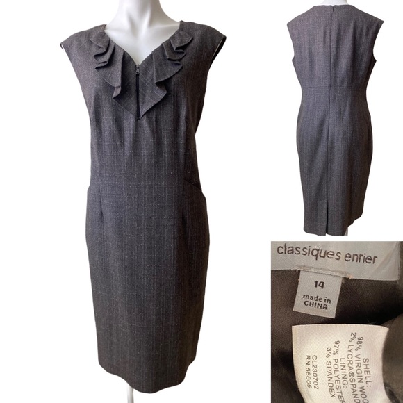 Classiques Entier Dresses & Skirts - Classiques Entier wool blend career sheath dress